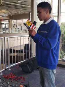 A Gulf Coast State College Student reads the US Constitution.